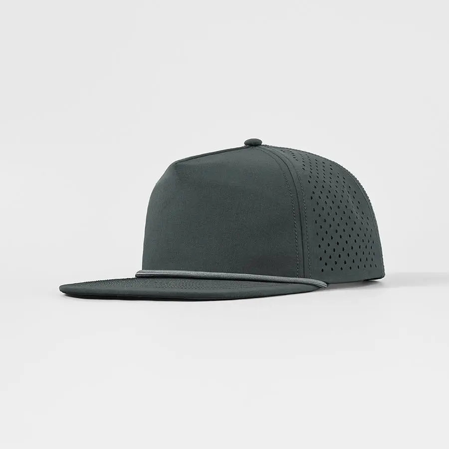 Disc Golf Water Repellent 5 Panel Snapback Hat w/ Rope