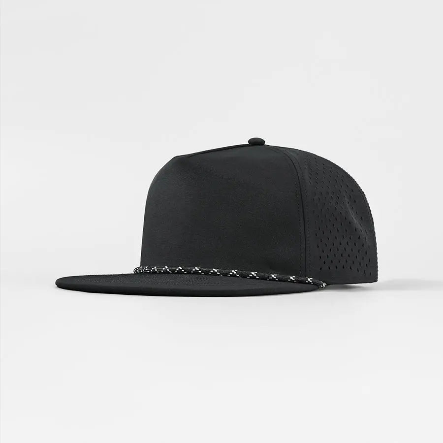 Disc Golf Water Repellent 5 Panel Snapback Hat w/ Rope