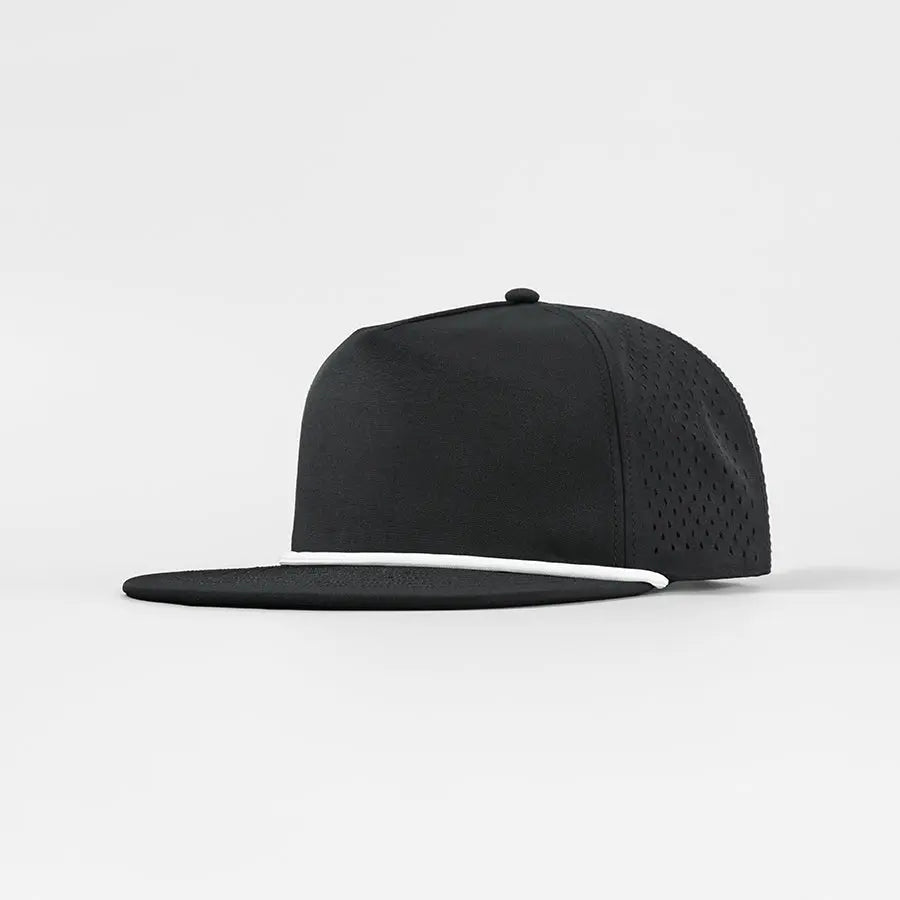 Disc Golf Water Repellent 5 Panel Snapback Hat w/ Rope